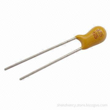 3.3uf 35V DIP Tantalum Capacitor, Resin-coated, Radial-lead, Compliant with RoHS Directive